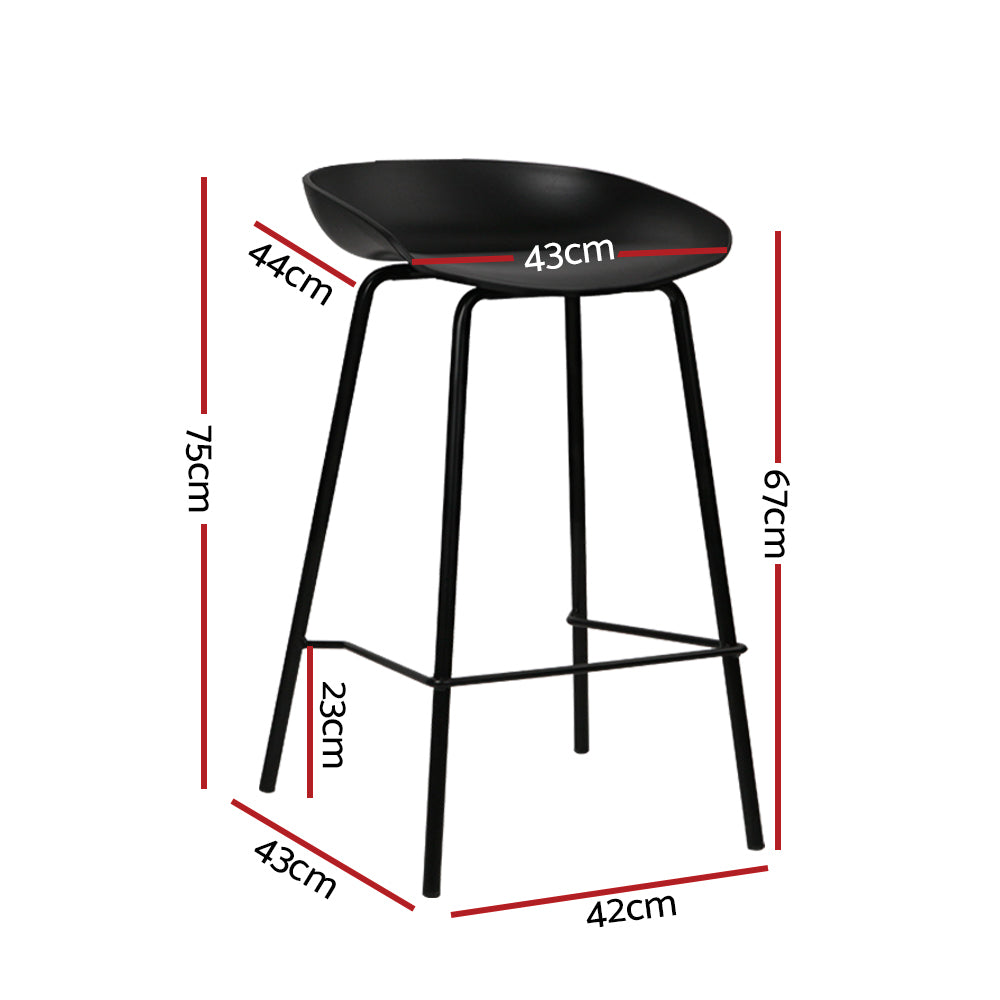 Chair Kingdom 4x Bar Stools Kitchen Counter Stools Metal