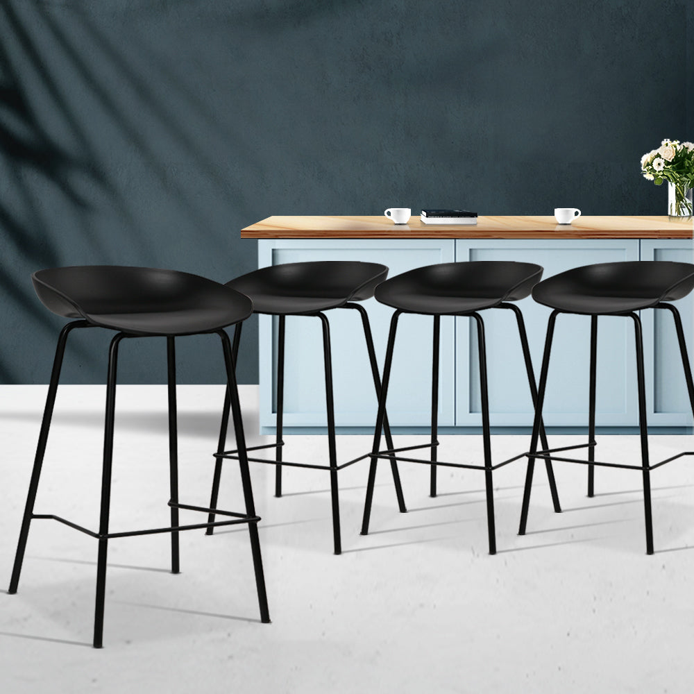 Chair Kingdom 4x Bar Stools Kitchen Counter Stools Metal