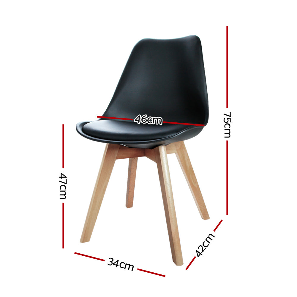 Chair Kingdom Dining Chairs Set of 4 Black Leather DSW