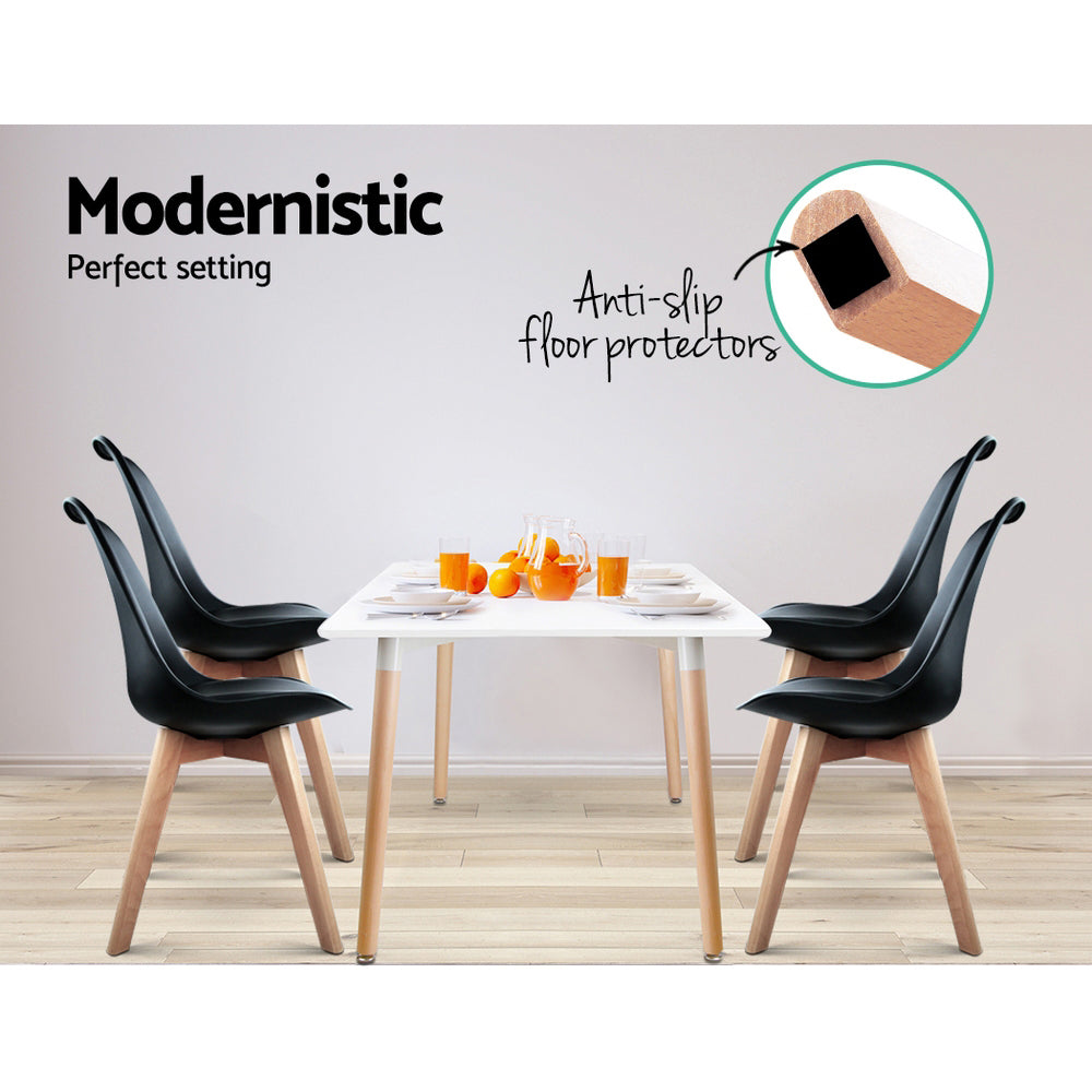 Chair Kingdom Dining Chairs Set of 4 Black Leather DSW