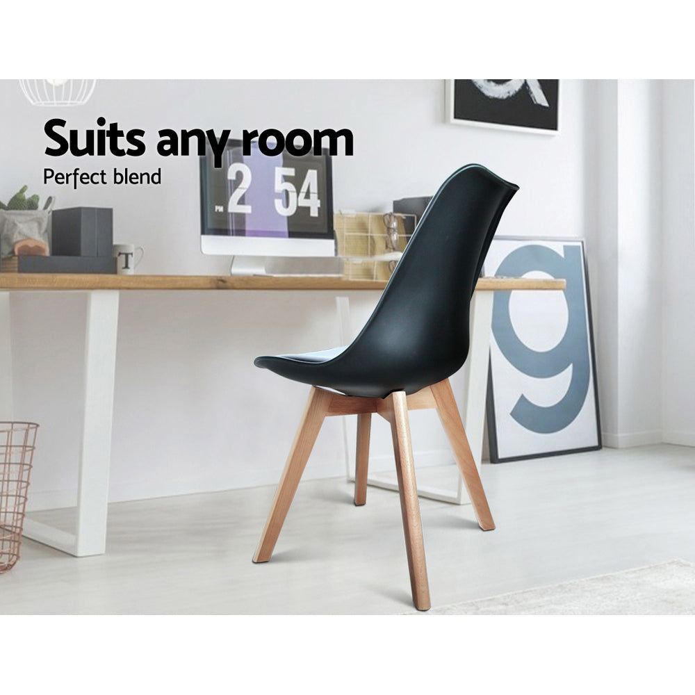 Chair Kingdom Dining Chairs Set of 4 Black Leather DSW