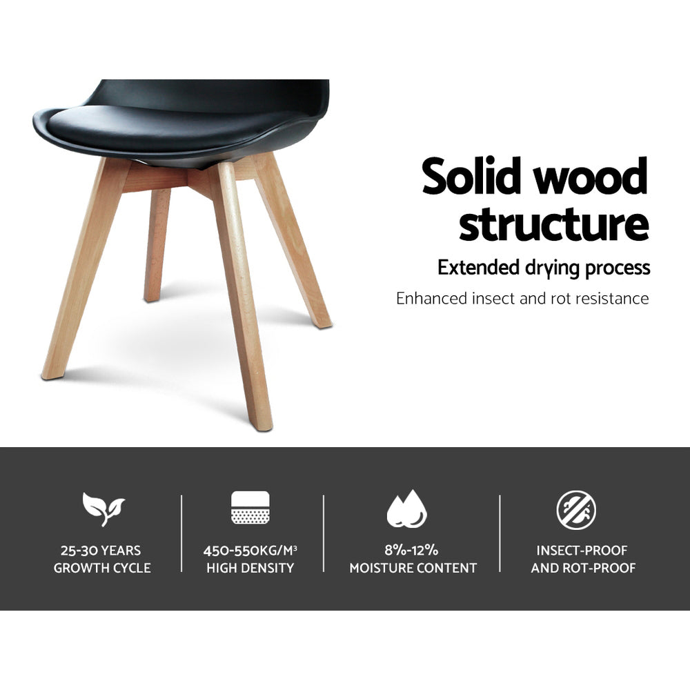 Chair Kingdom Dining Chairs Set of 4 Black Leather DSW