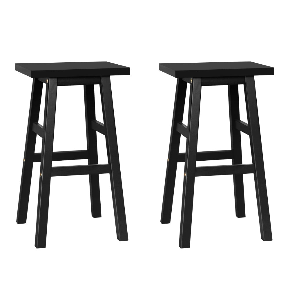 Chair Kingdom Bar Stools Kitchen Counter Stools Wooden Chairs Black x2