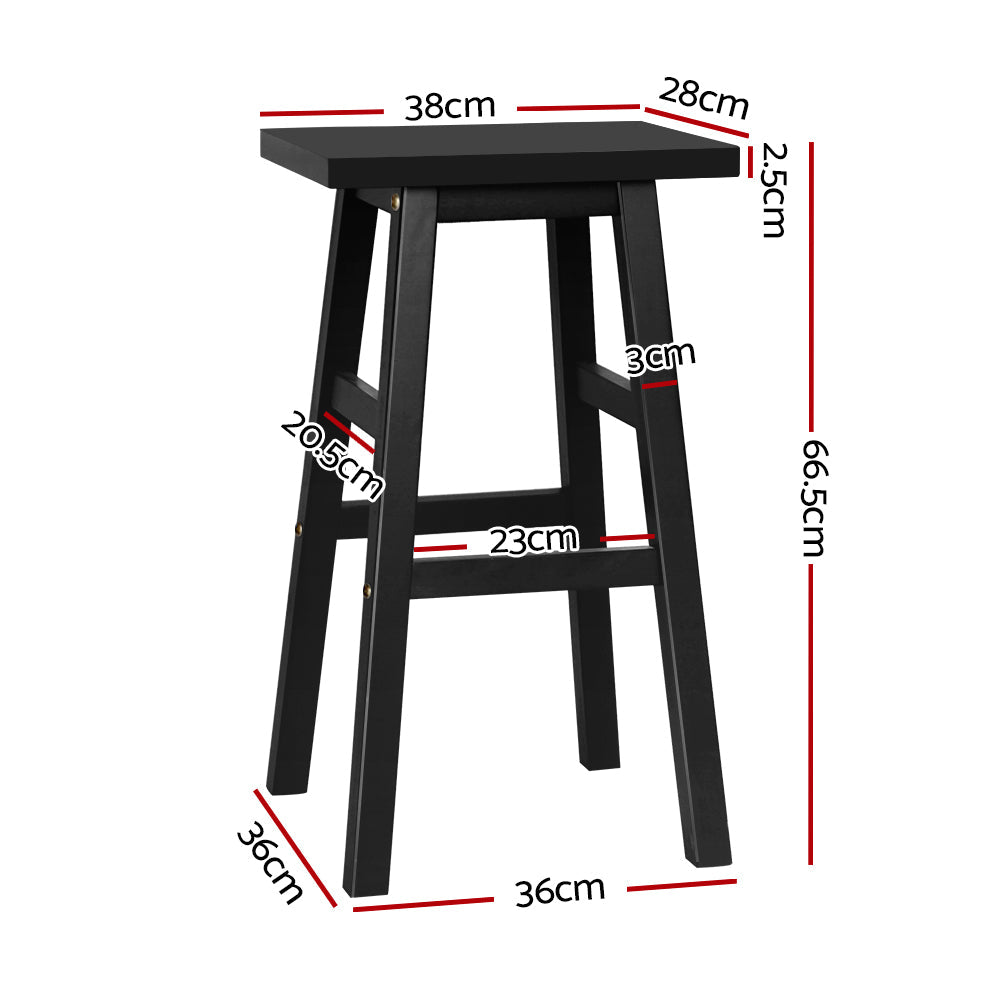 Chair Kingdom Bar Stools Kitchen Counter Stools Wooden Chairs Black x2