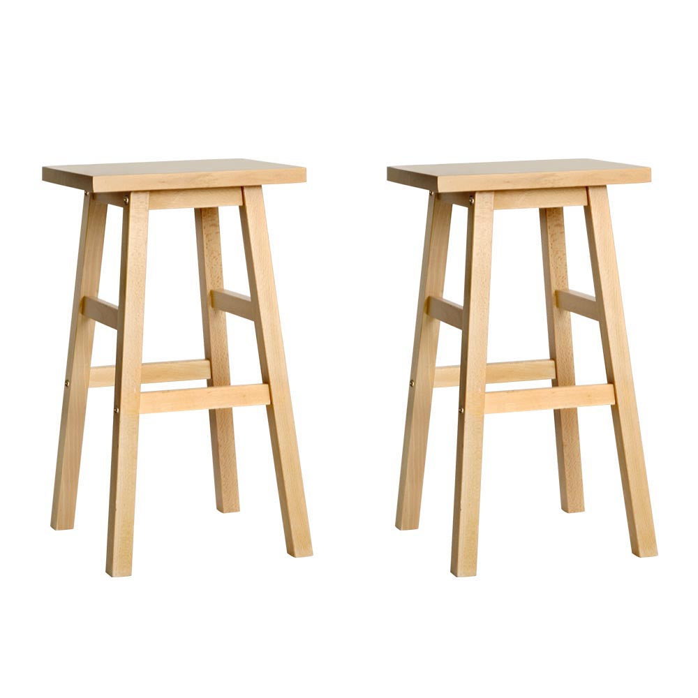 Chair Kingdom Bar Stools Kitchen Counter Stools Wooden Chairs Natural x2
