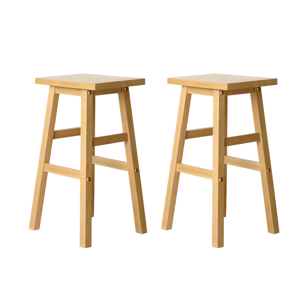Chair Kingdom Bar Stools Kitchen Counter Stools Wooden Chairs Natural x2