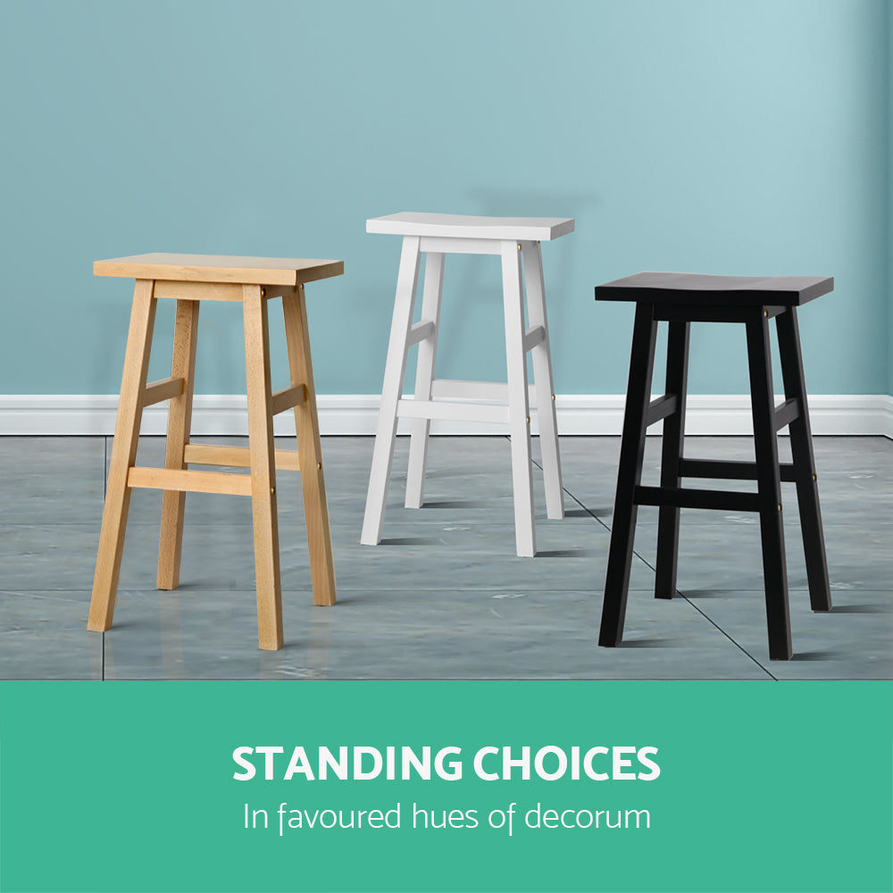 Chair Kingdom Bar Stools Kitchen Counter Stools Wooden Chairs Natural x2