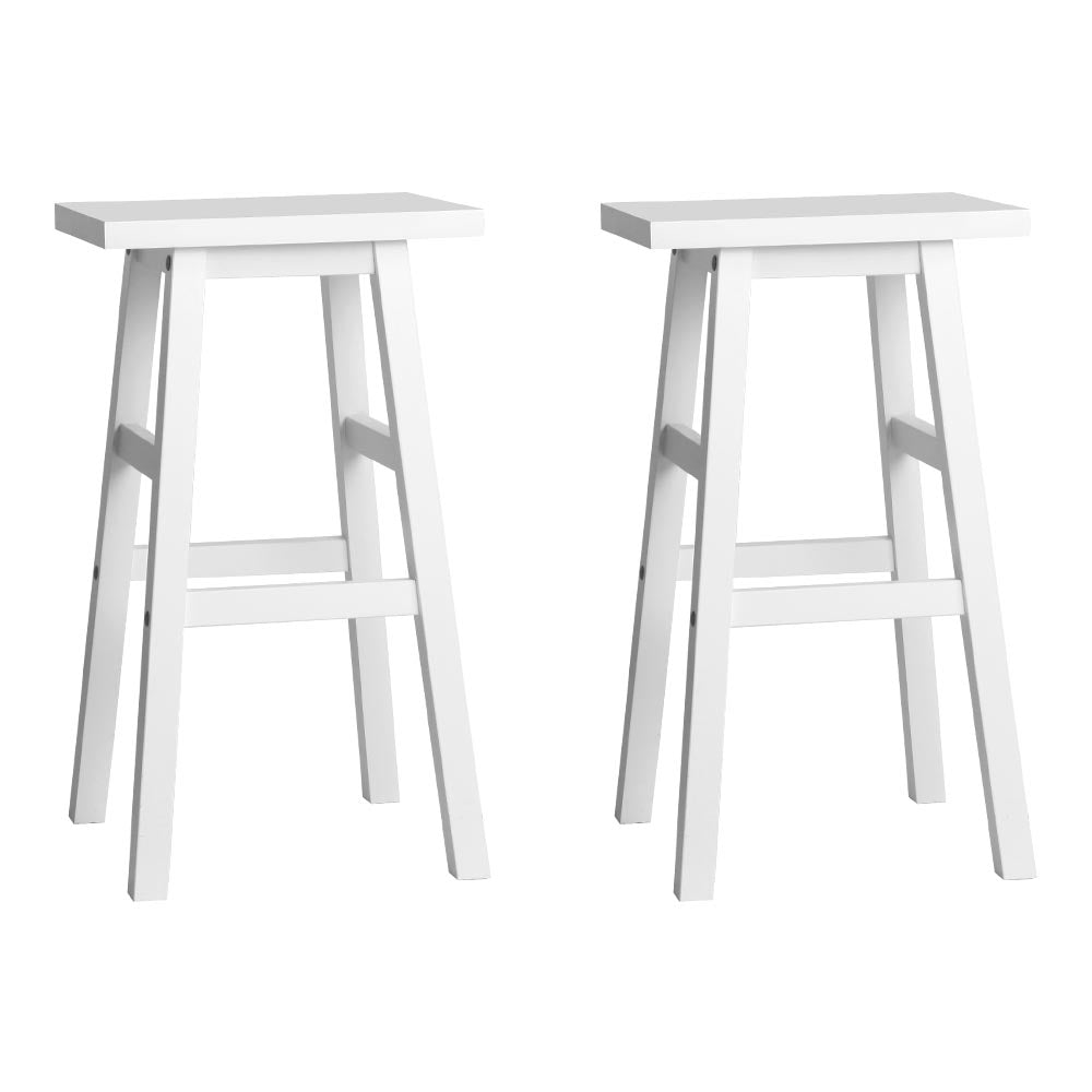 Chair Kingdom Bar Stools Kitchen Counter Stools Wooden Chairs White x2