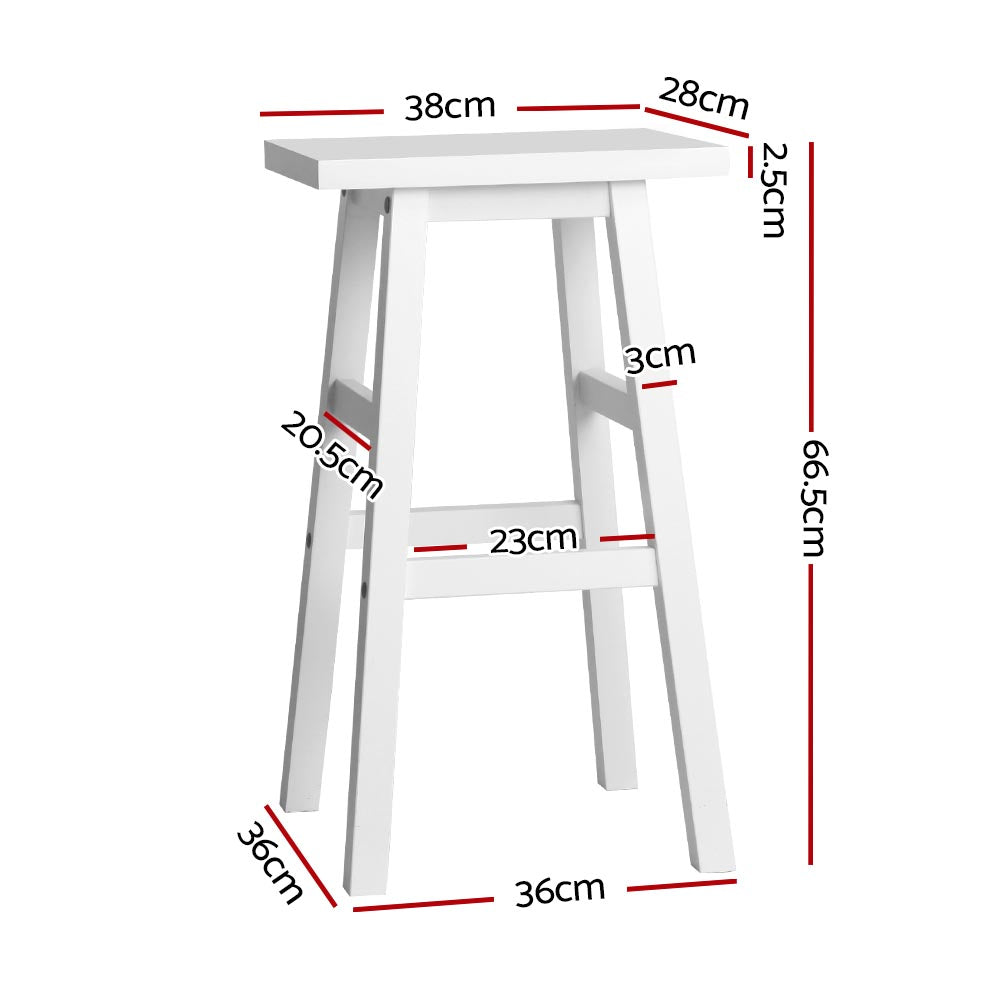 Chair Kingdom Bar Stools Kitchen Counter Stools Wooden Chairs White x2