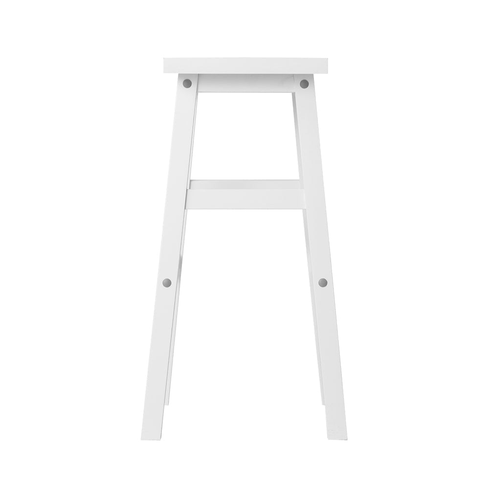 Chair Kingdom Bar Stools Kitchen Counter Stools Wooden Chairs White x2
