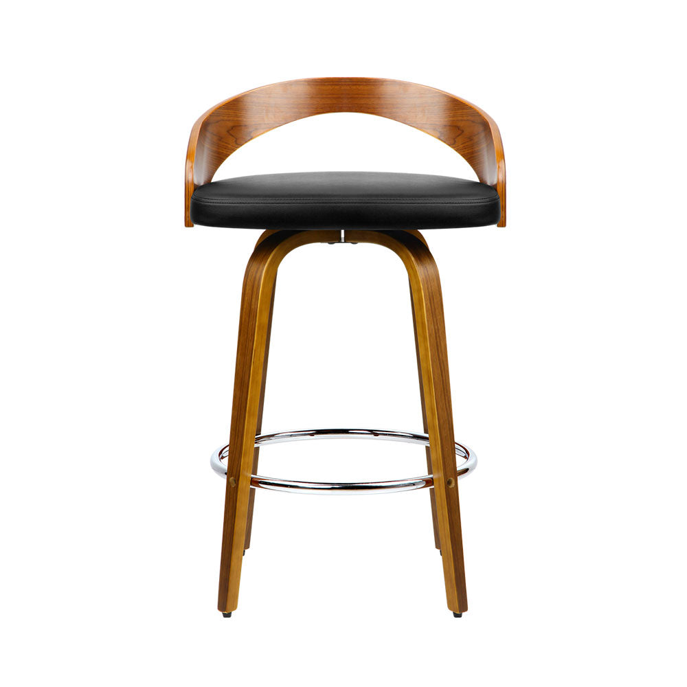Chair Kingdom 2x Bar Stools Swivel Seat Curving Backrest