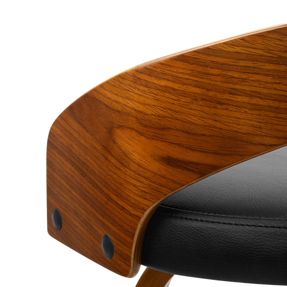Chair Kingdom 2x Bar Stools Swivel Seat Curving Backrest