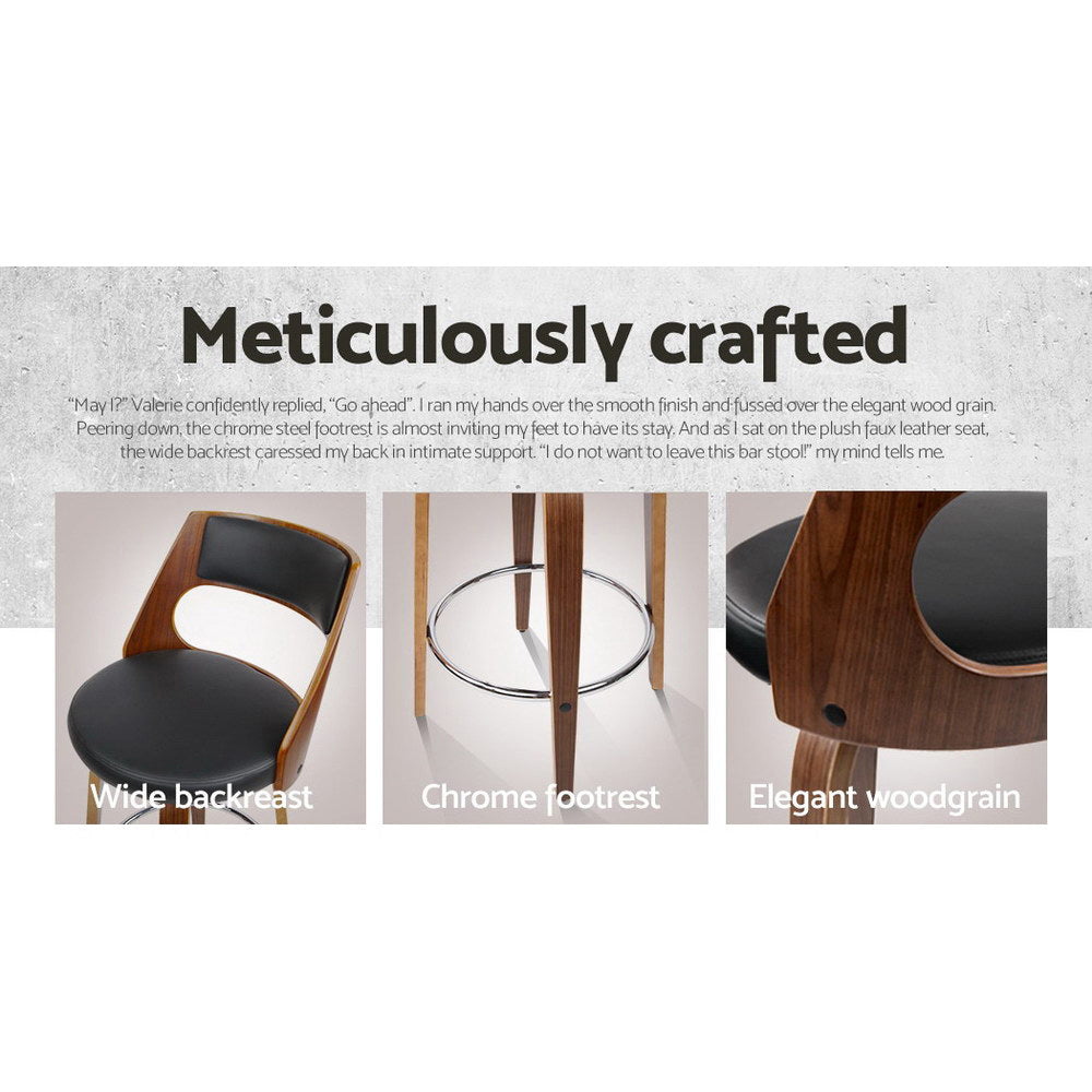 Chair Kingdom 4x Bar Stools Swivel Leather Chair 76cm