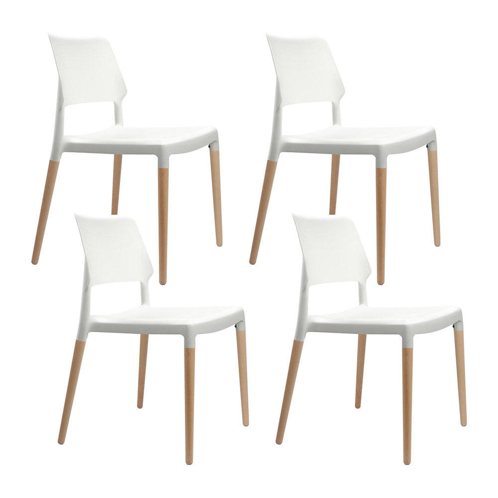 Chair Kingdom Dining Chairs White Stackable Set of 4