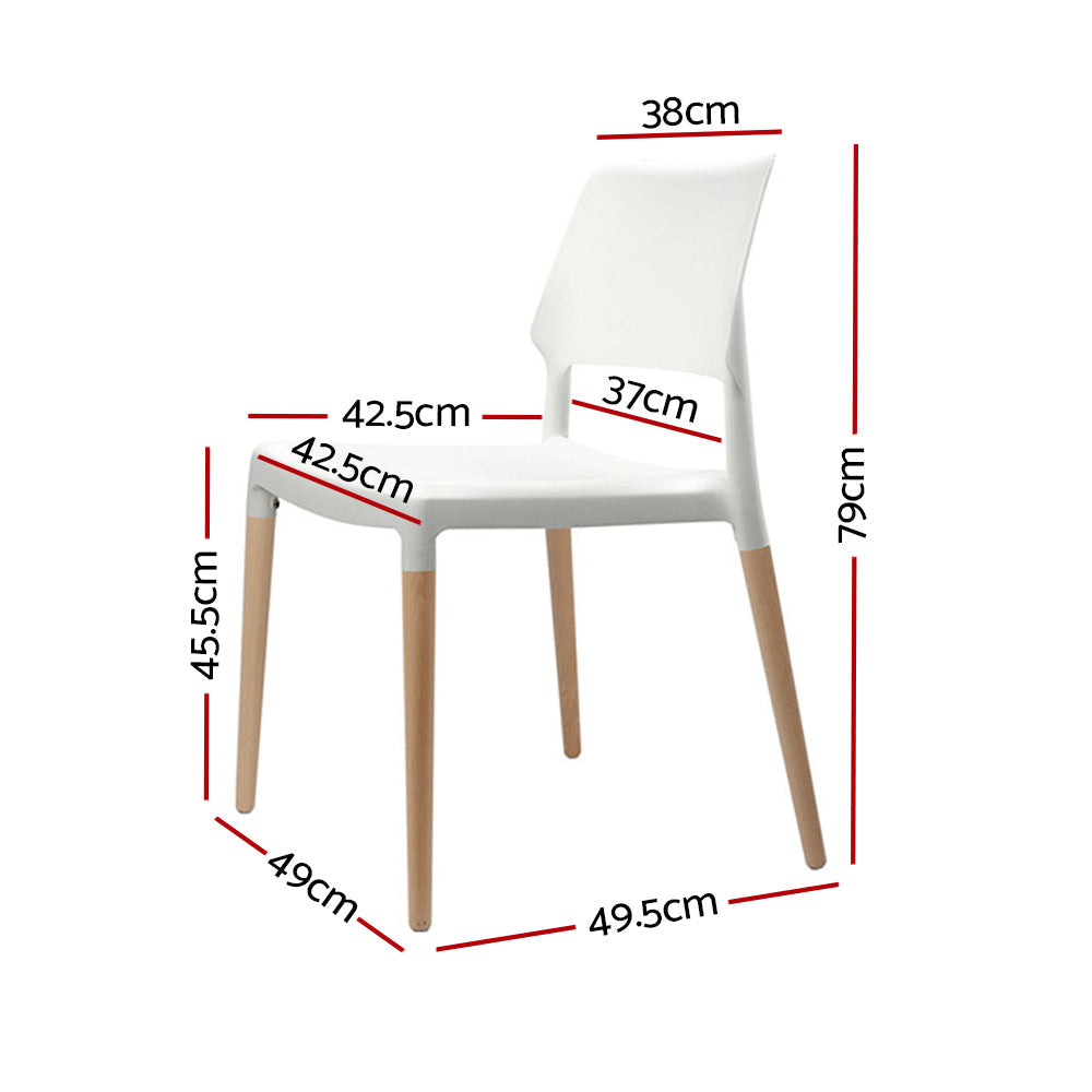 Chair Kingdom Dining Chairs White Stackable Set of 4