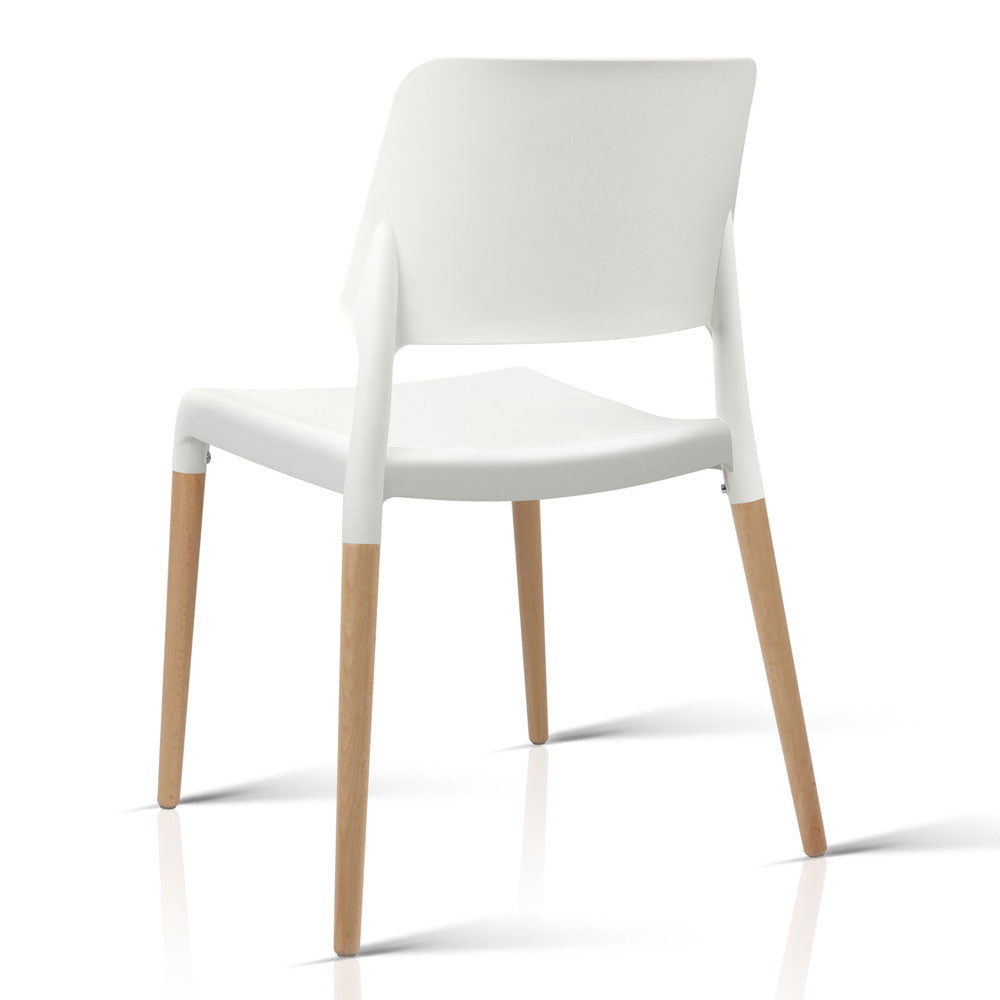 Chair Kingdom Dining Chairs White Stackable Set of 4