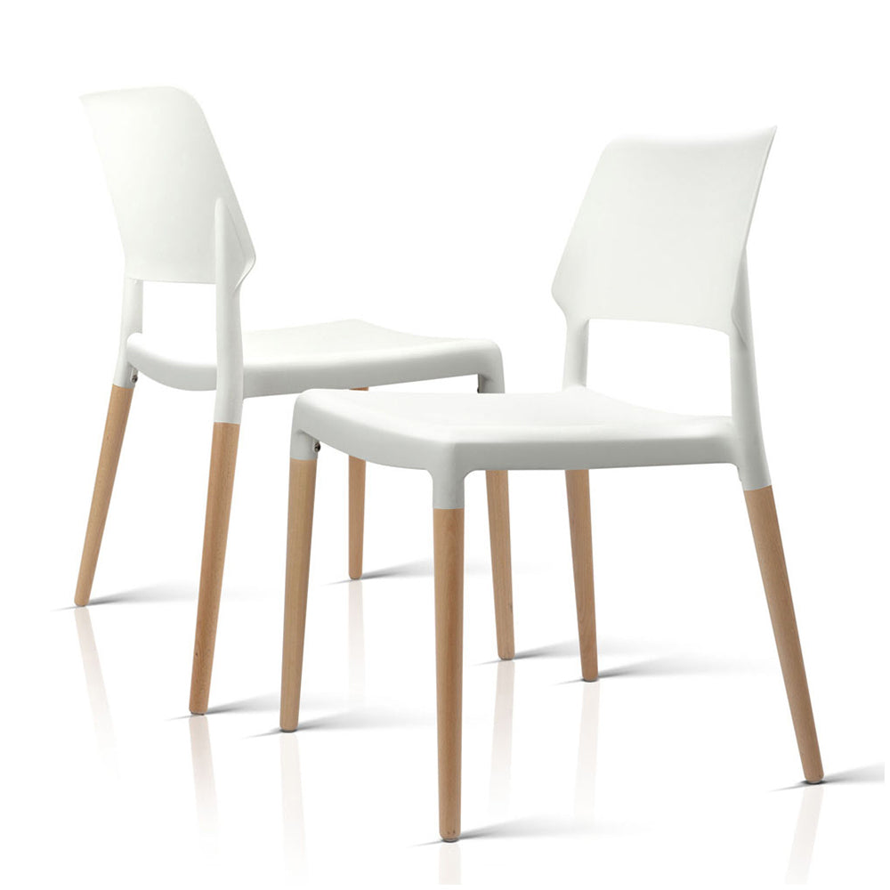 Chair Kingdom Dining Chairs White Stackable Set of 4