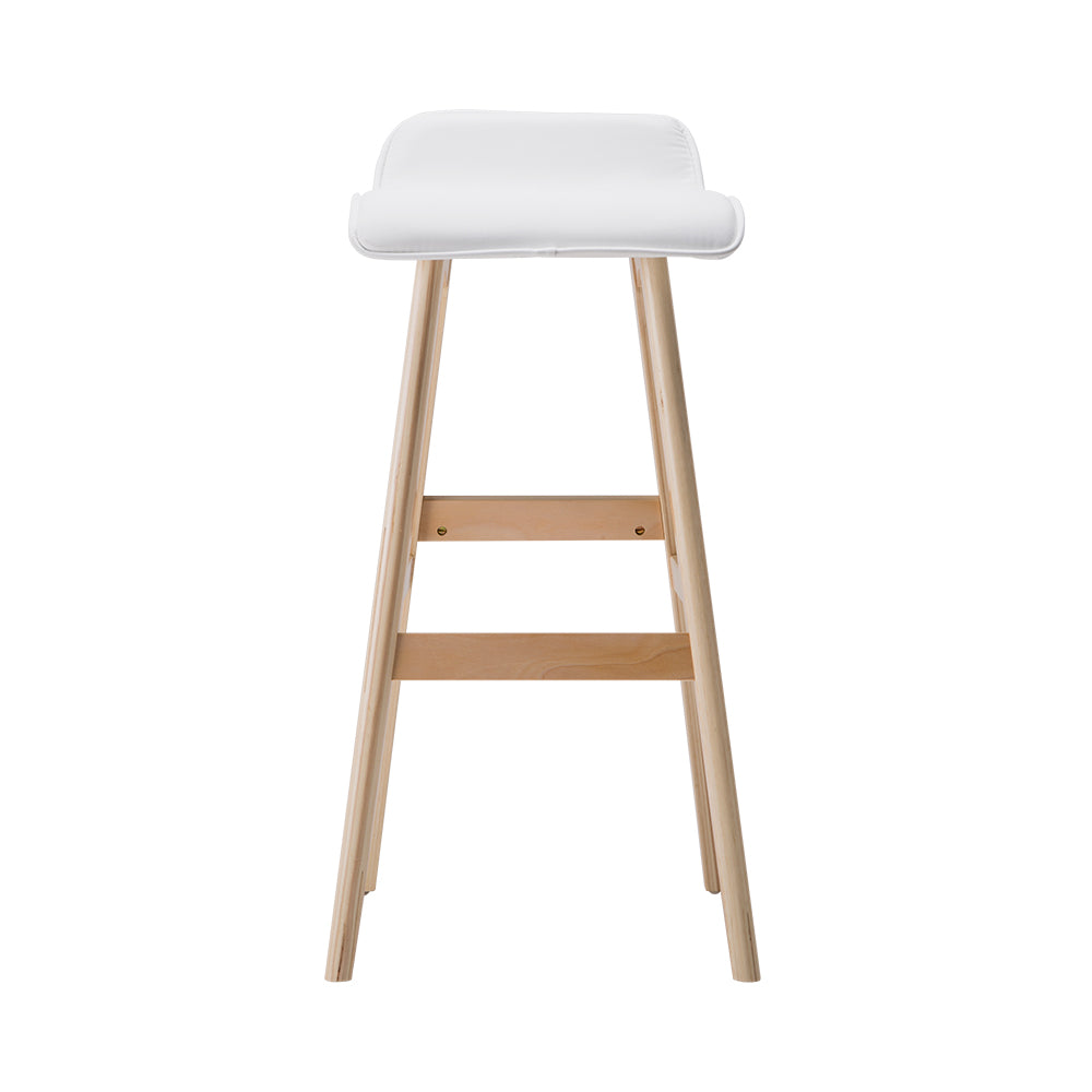 Chair Kingdom 2x Bar Stools Wooden Stool White