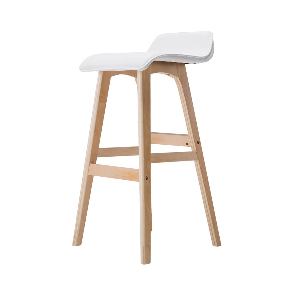 Chair Kingdom 2x Bar Stools Wooden Stool White
