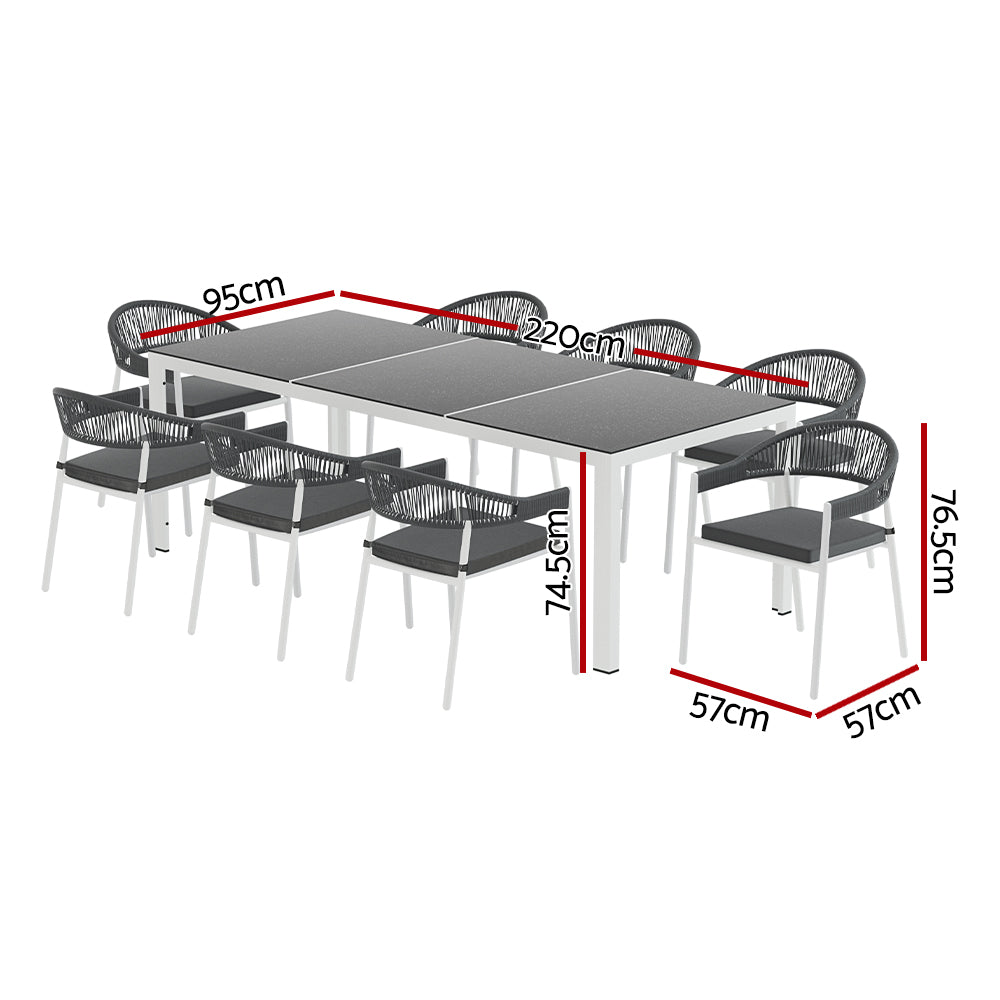 Sorrento 9-Piece Premium Outdoor Dining Set