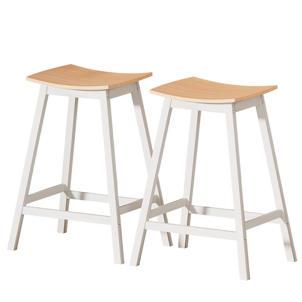 Chair Kingdom 2x Bar Stools Wooden Chairs Oak