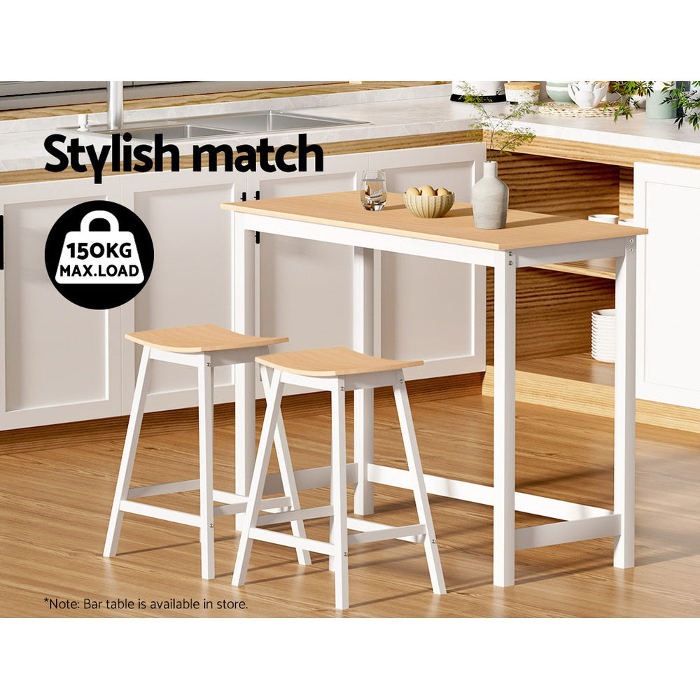 Chair Kingdom 2x Bar Stools Wooden Chairs Oak