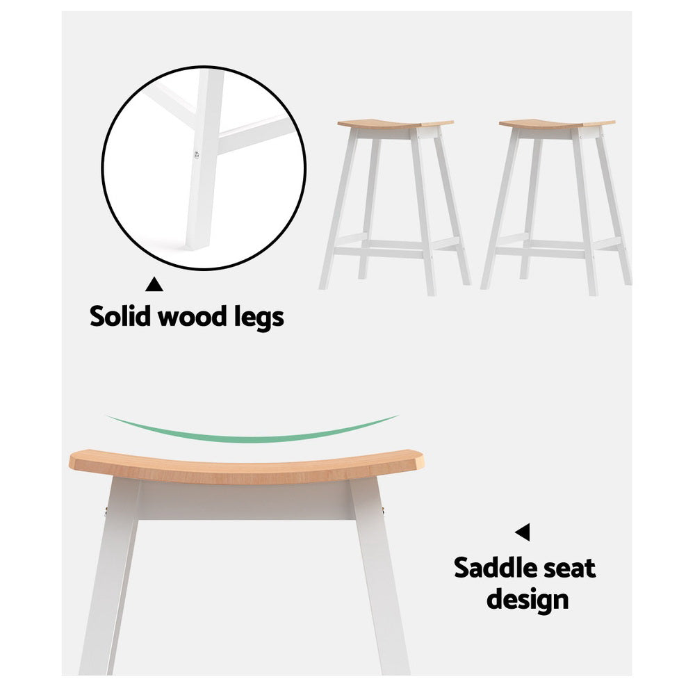 Chair Kingdom 2x Bar Stools Wooden Chairs Oak