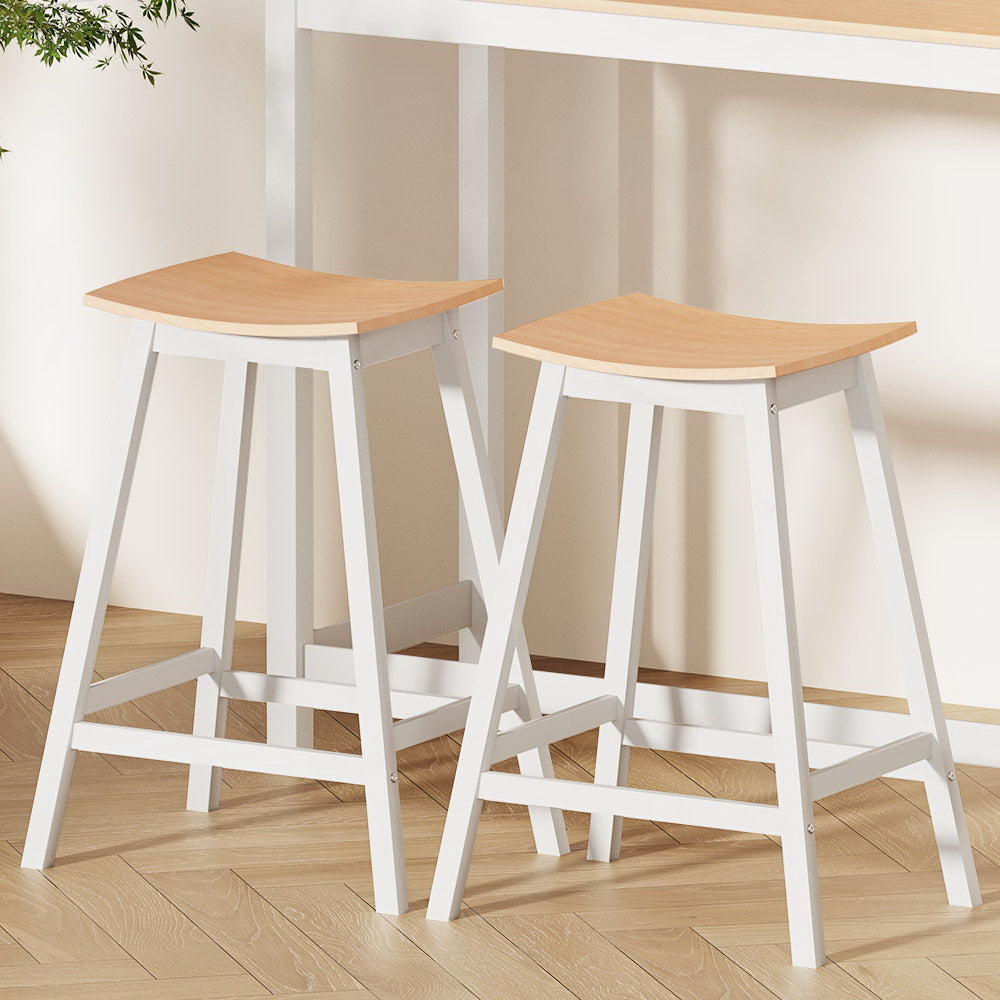 Chair Kingdom 2x Bar Stools Wooden Chairs Oak
