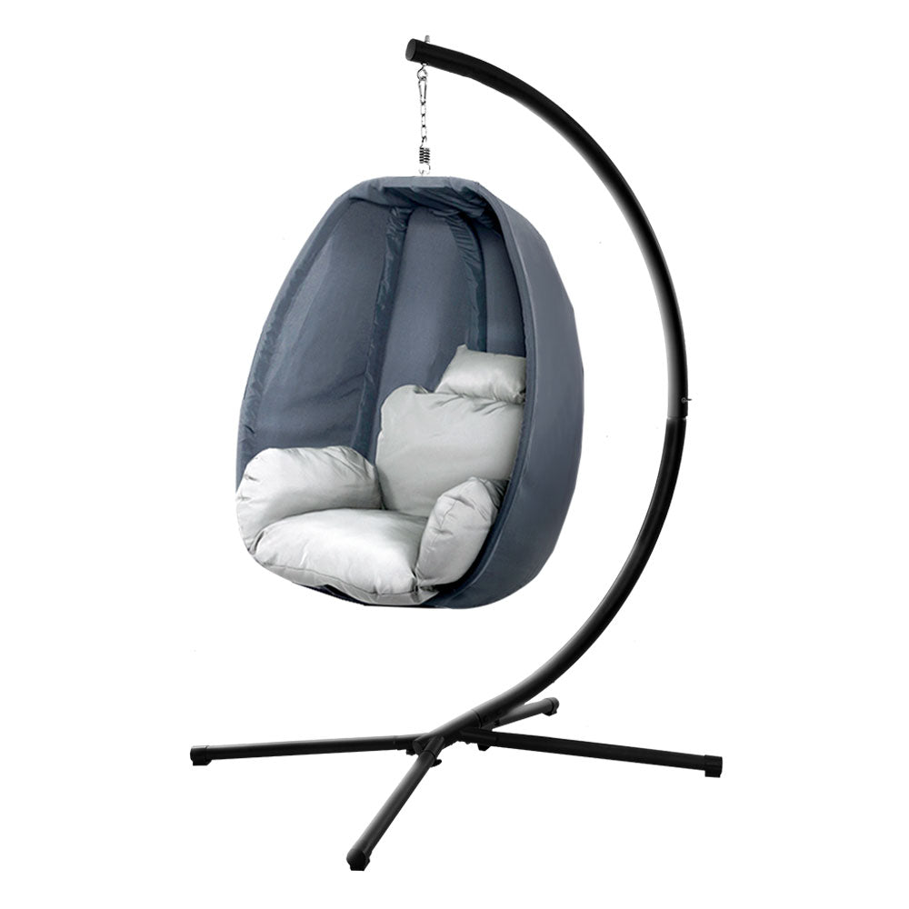 Chair Kingdom Grey Luxury Hanging Swing Chair Pod
