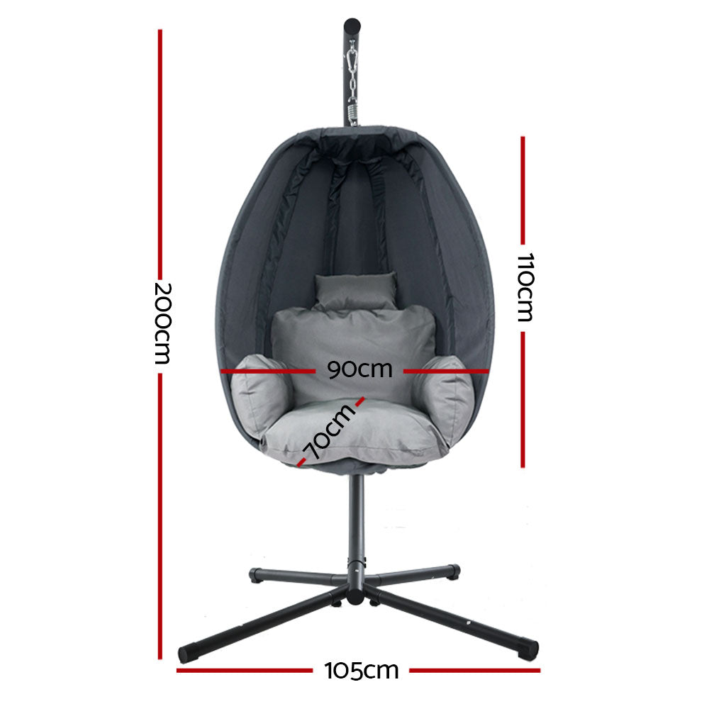 Chair Kingdom Grey Luxury Hanging Swing Chair Pod