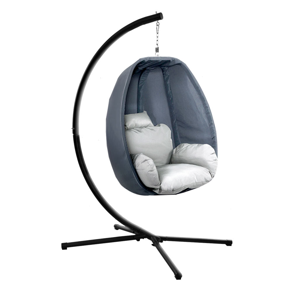 Chair Kingdom Grey Luxury Hanging Swing Chair Pod
