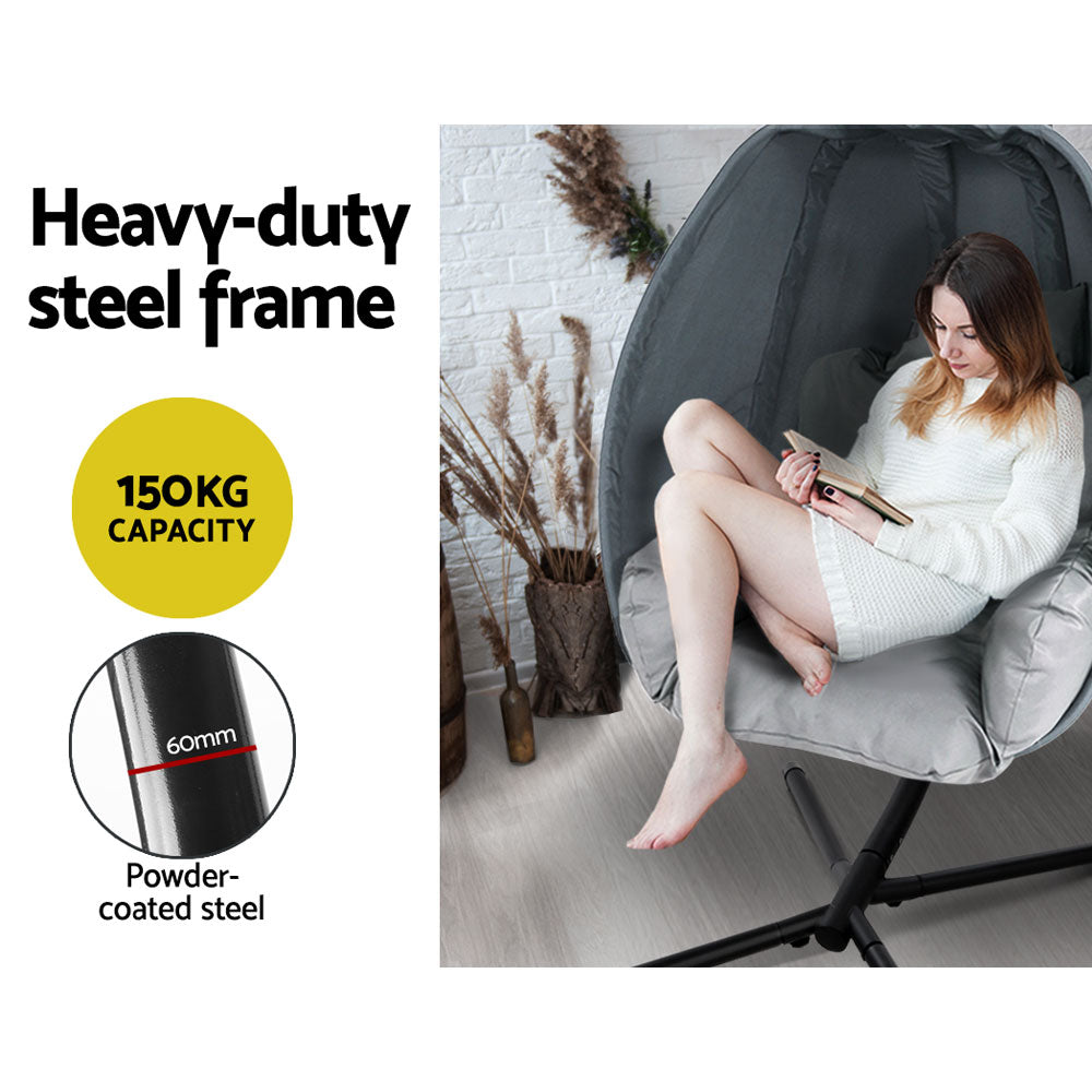 Chair Kingdom Grey Luxury Hanging Swing Chair Pod
