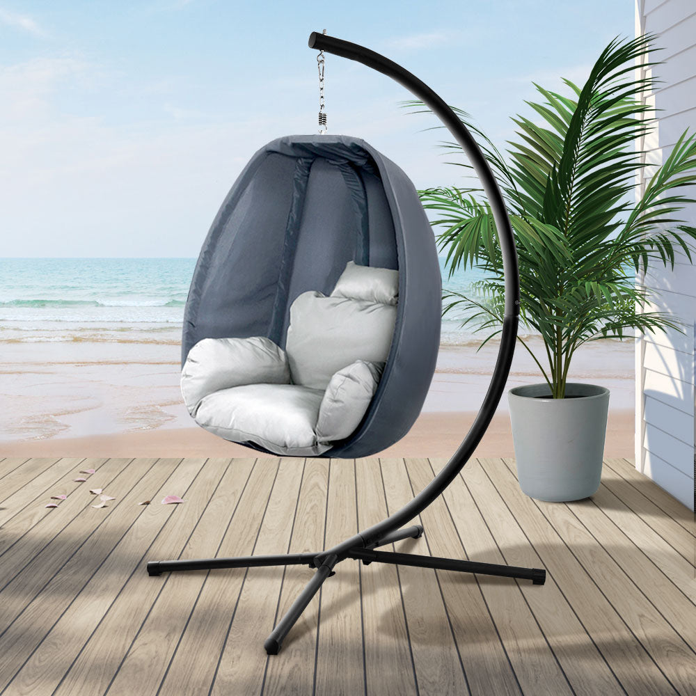 Chair Kingdom Grey Luxury Hanging Swing Chair Pod
