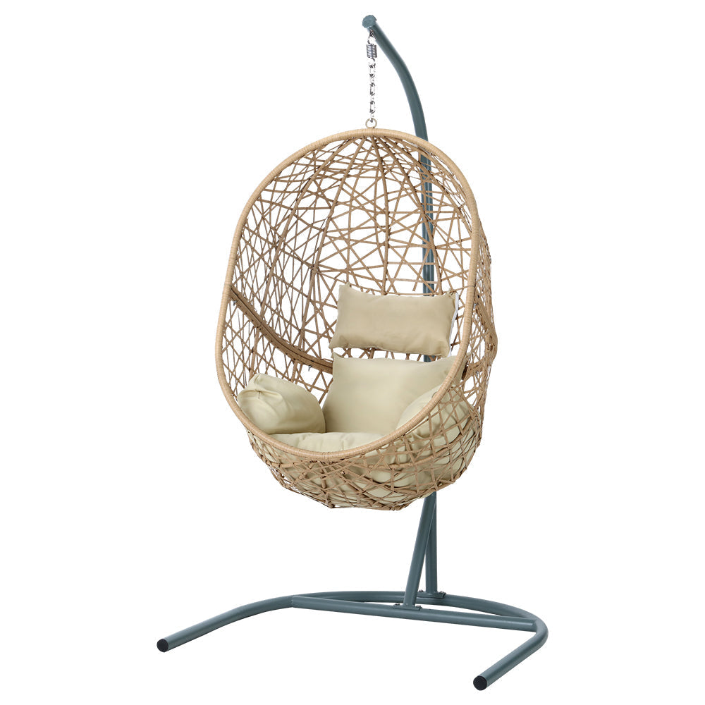 Sorrento Cream Premium Swing Egg Chair with Stand