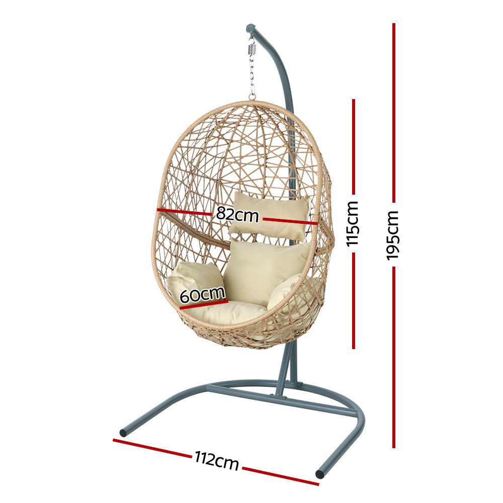 Sorrento Cream Premium Swing Egg Chair with Stand
