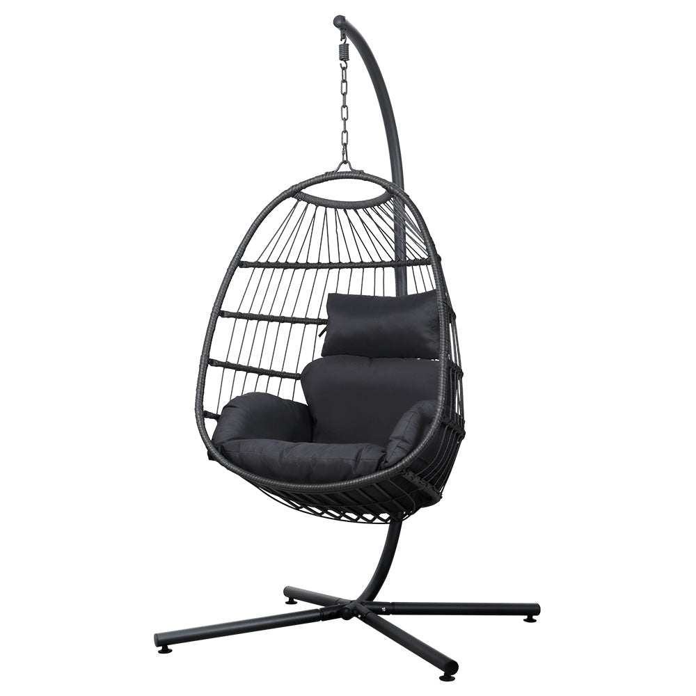 Chair Kingdom Deluxe Grey Egg Swing Chair with Stand
