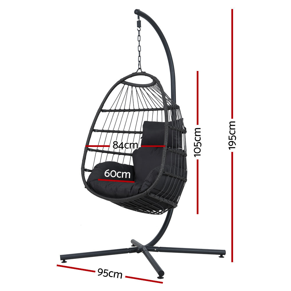 Chair Kingdom Deluxe Grey Egg Swing Chair with Stand