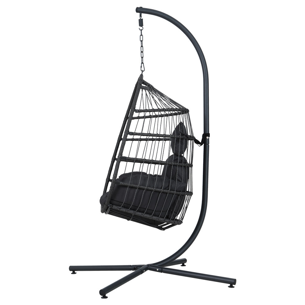 Chair Kingdom Deluxe Grey Egg Swing Chair with Stand