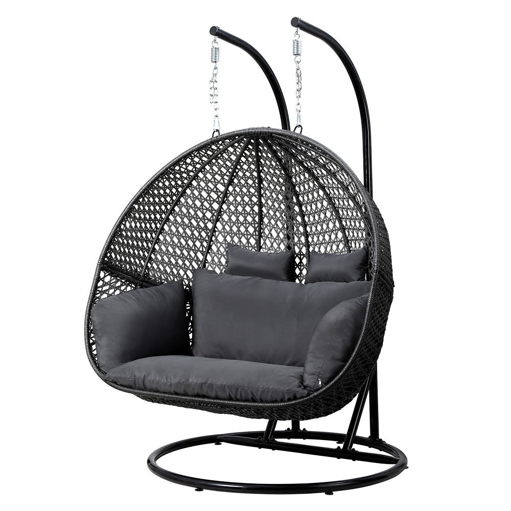 Sorrento Premium 2 Person Hanging Egg Swing Chair - Grey
