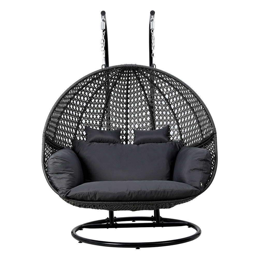 Sorrento Premium 2 Person Hanging Egg Swing Chair - Grey