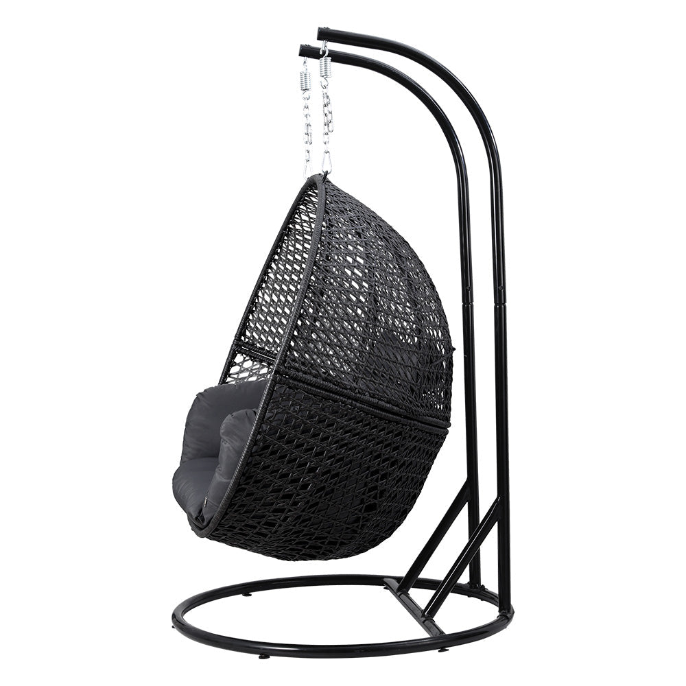 Sorrento Premium 2 Person Hanging Egg Swing Chair - Grey