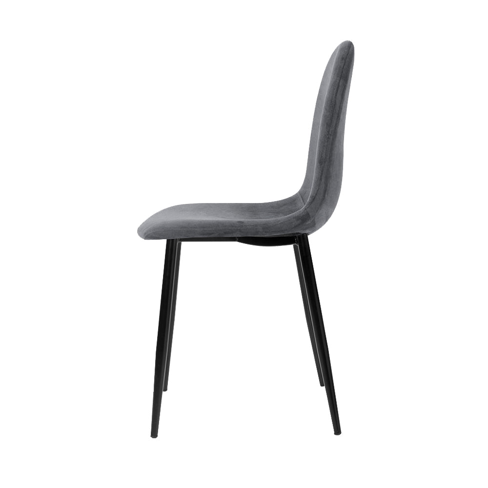 Chair Kingdom Dining Chairs Grey Velvet Set of 4 Nova