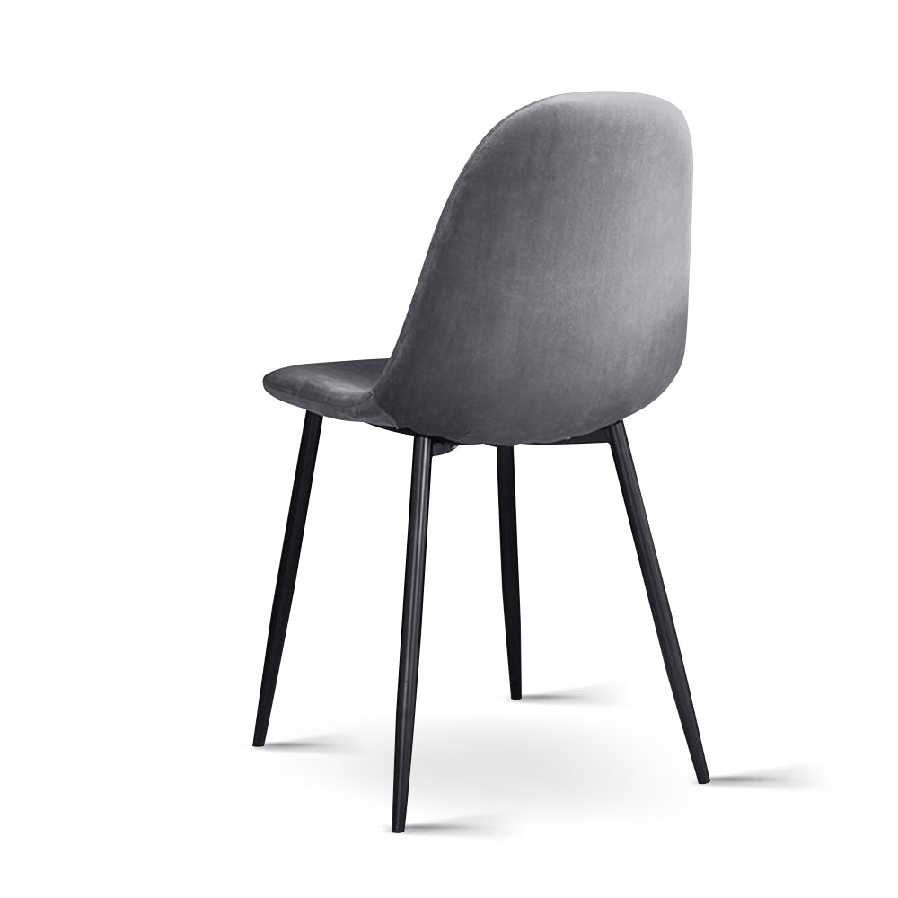 Chair Kingdom Dining Chairs Grey Velvet Set of 4 Nova