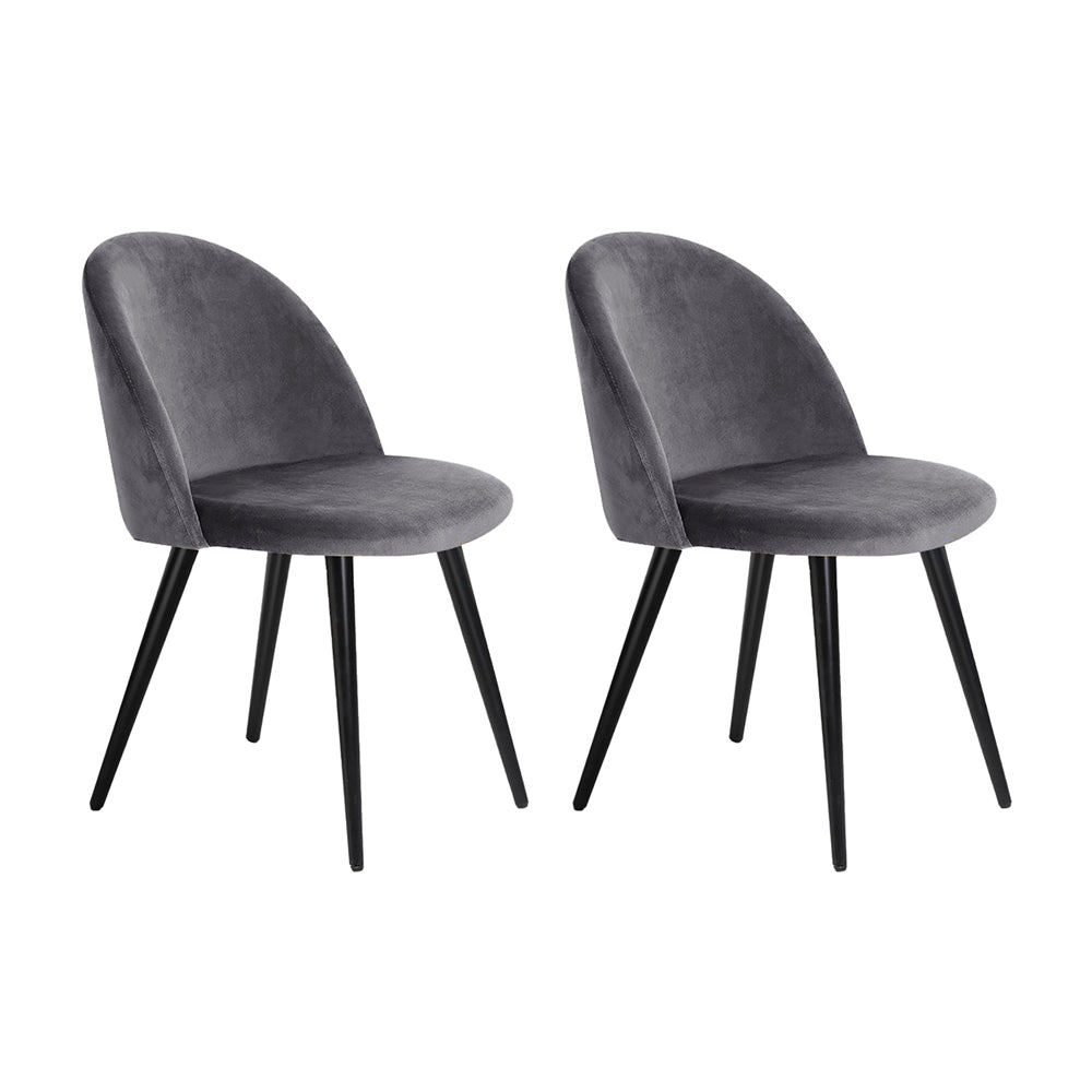 Chair Kingdom Dining Chairs Grey Velvet Set of 2 Charles