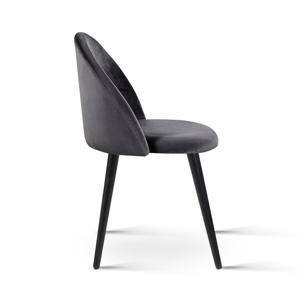 Chair Kingdom Dining Chairs Grey Velvet Set of 2 Charles