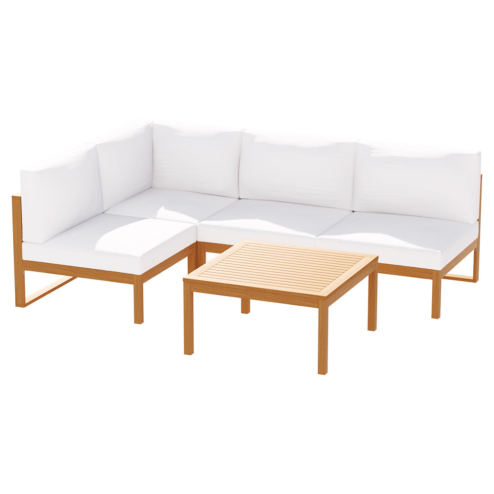Portsea Acacia Wood 5-Piece Outdoor Sofa Set
