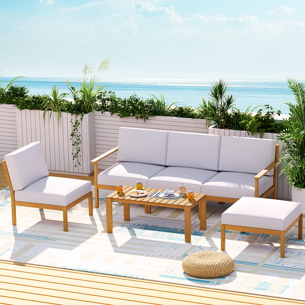 Portsea 6-Piece Acacia Wood Outdoor Sofa Set
