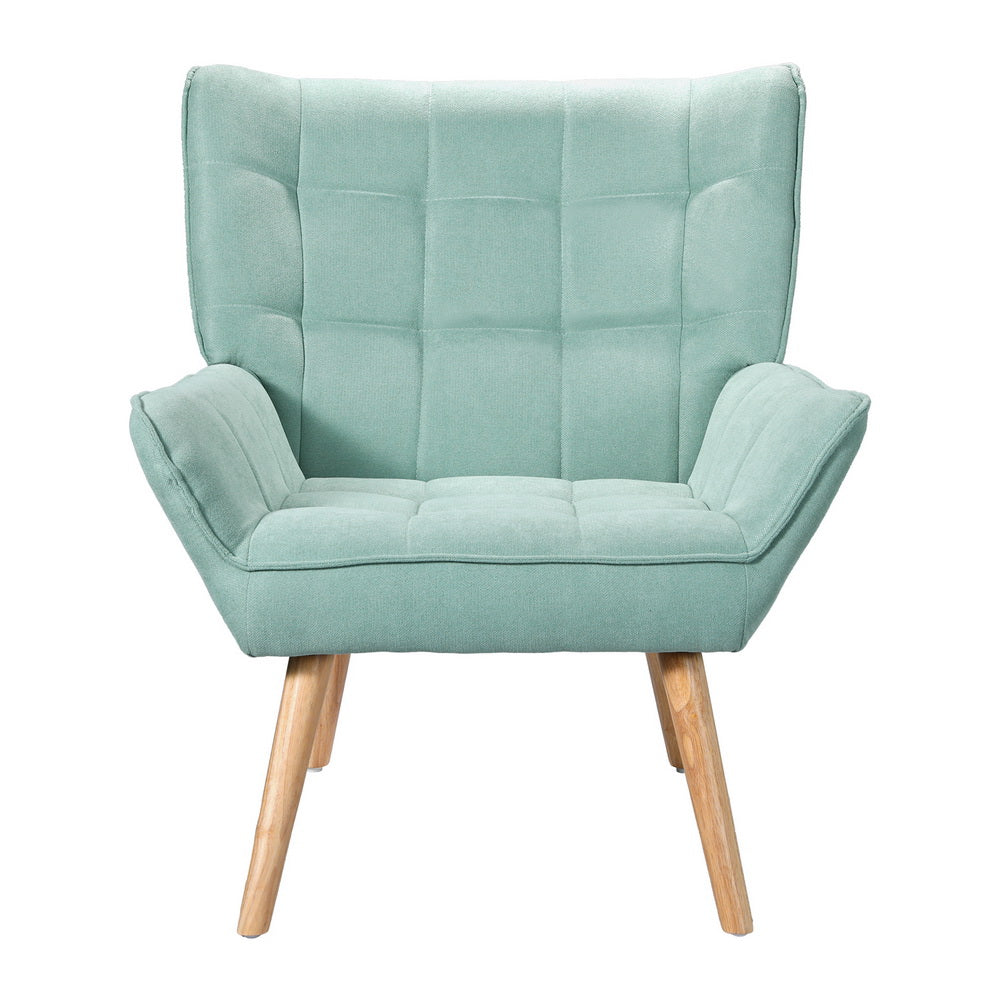 Chair Kingdom Armchair Lounge Chair Accent Chairs Sofa Linen Fabric Cushion Seat Blue