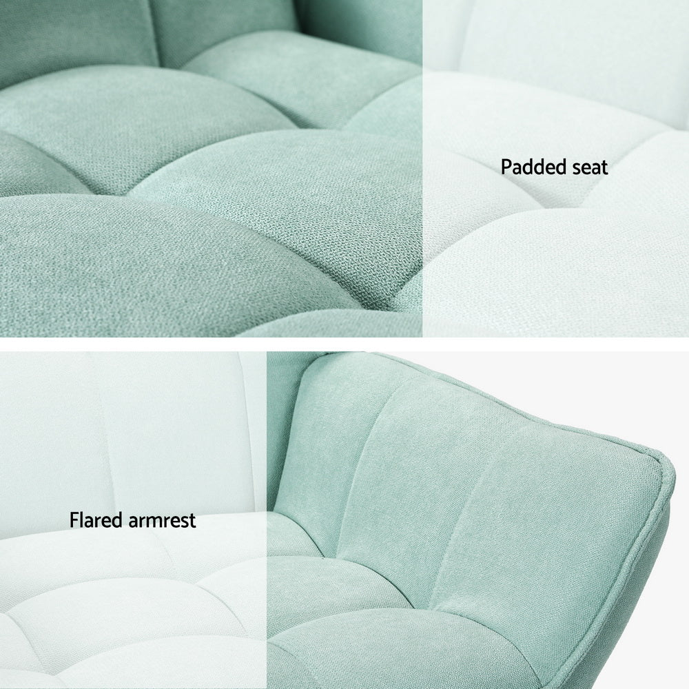 Chair Kingdom Armchair Lounge Chair Accent Chairs Sofa Linen Fabric Cushion Seat Blue