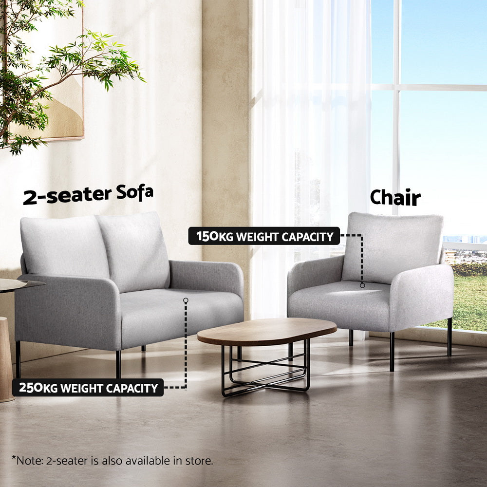 Chair Kingdom Armchair Accent Chair Pillow Fabric Grey
